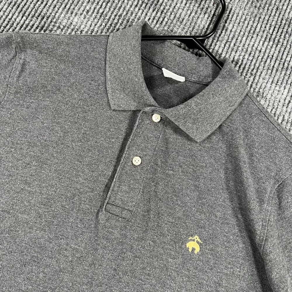 Brooks Brothers Polo Shirt Mens Large Gray Short Sleeve Performance Golf Outdoor